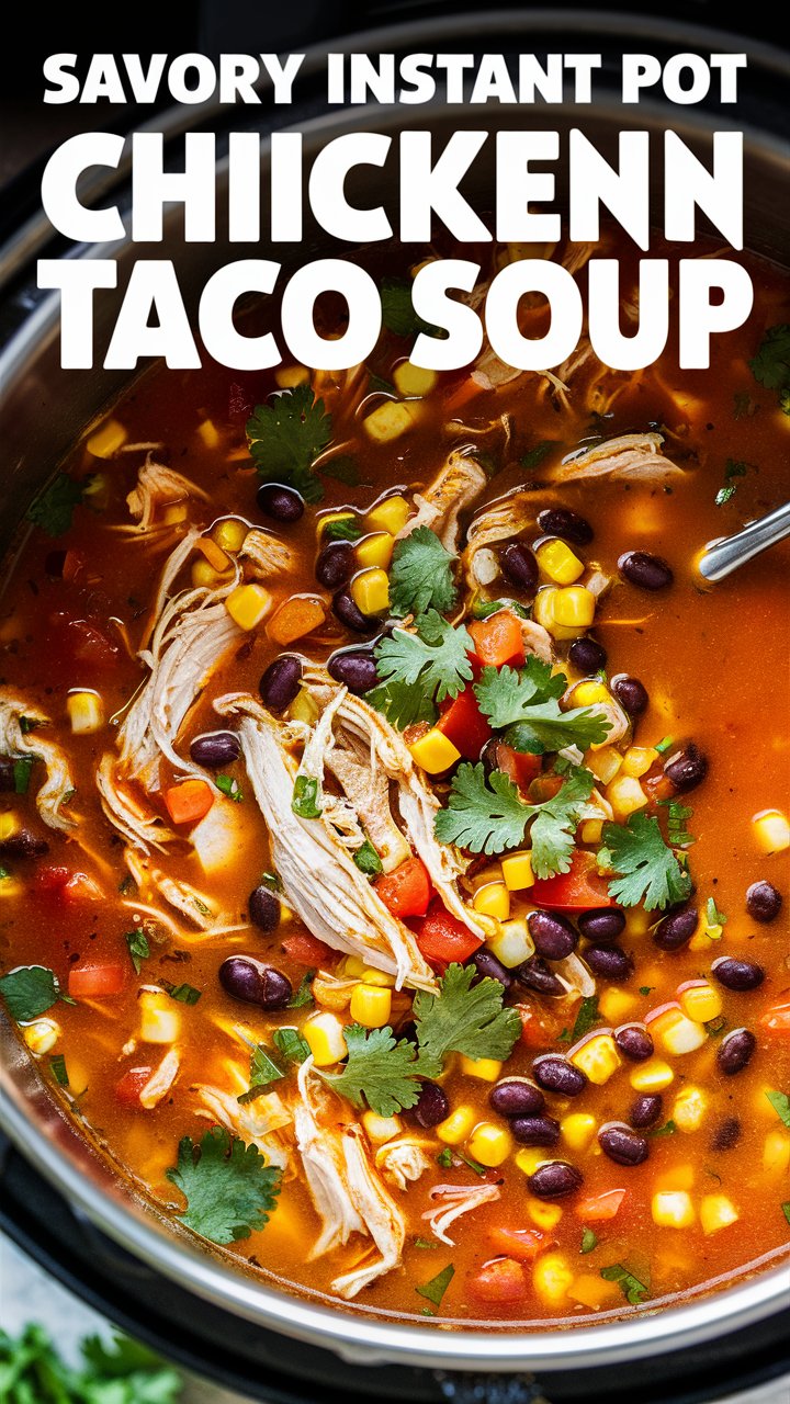Savory Instant Pot Chicken Taco Soup