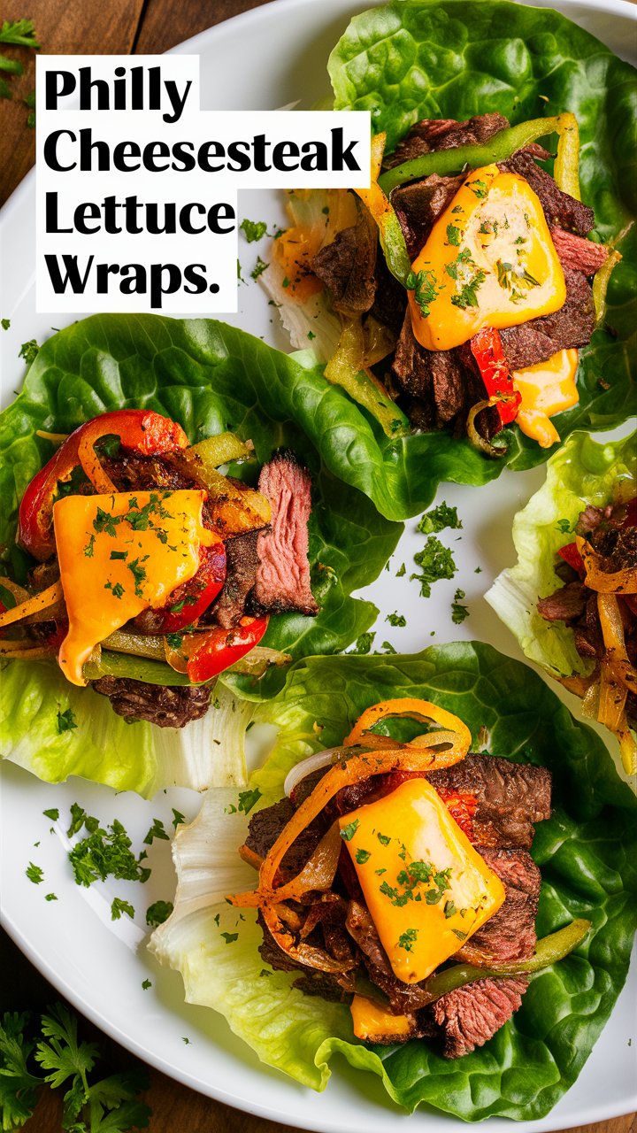 Philly Cheesesteak Lettuce Wraps