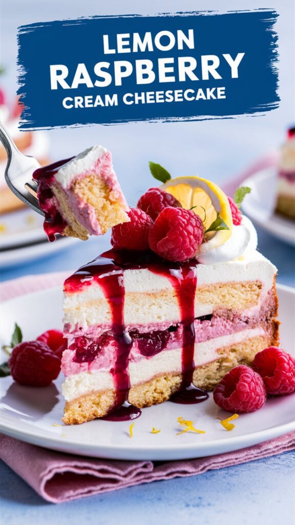 Lemon Raspberry Cream Cheesecake
