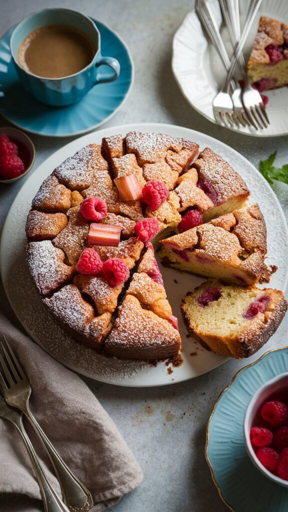 Crackle-Topped Rhubarb Coffee Cake