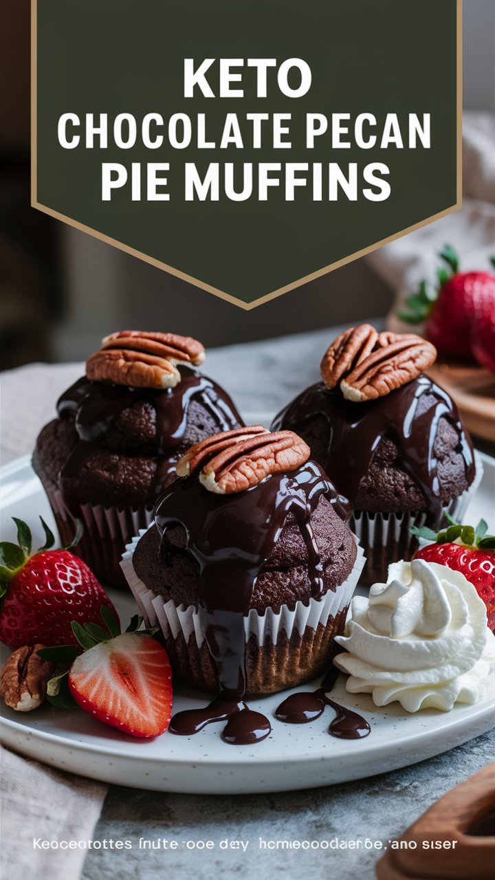 Keto Chocolate Pecan Pie Muffins