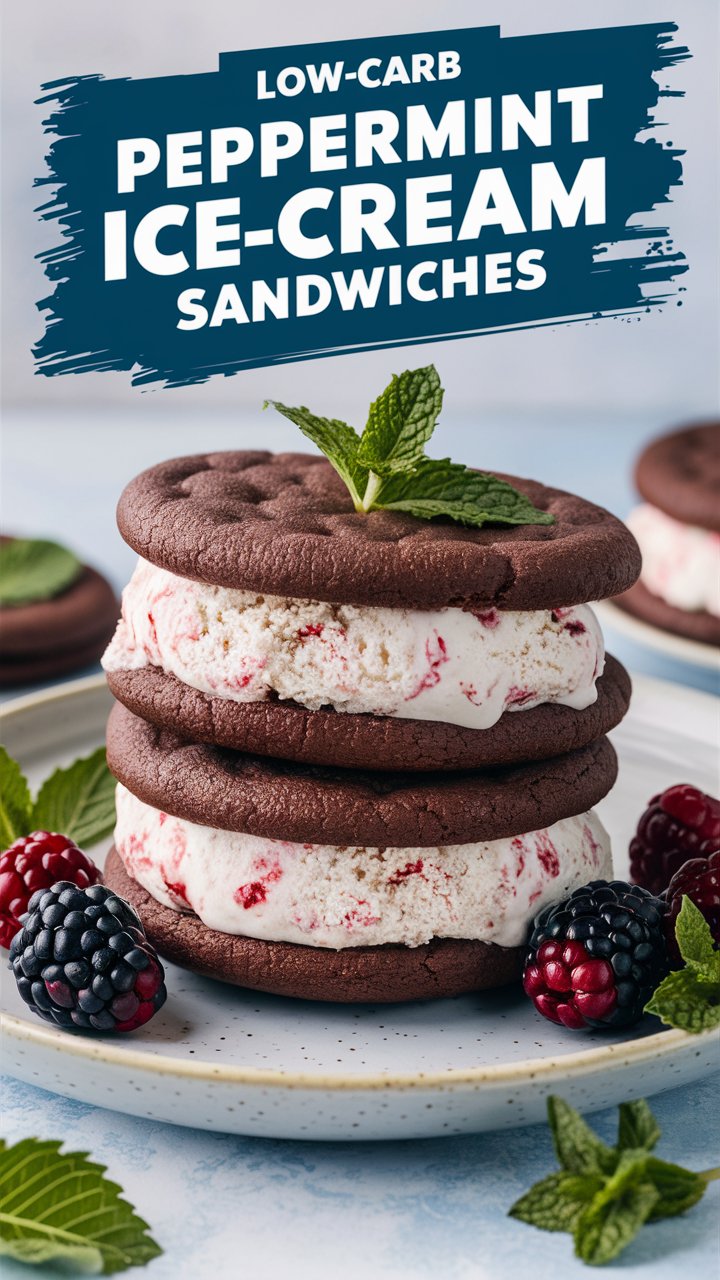 Low-Carb Peppermint Ice-Cream Sandwiches