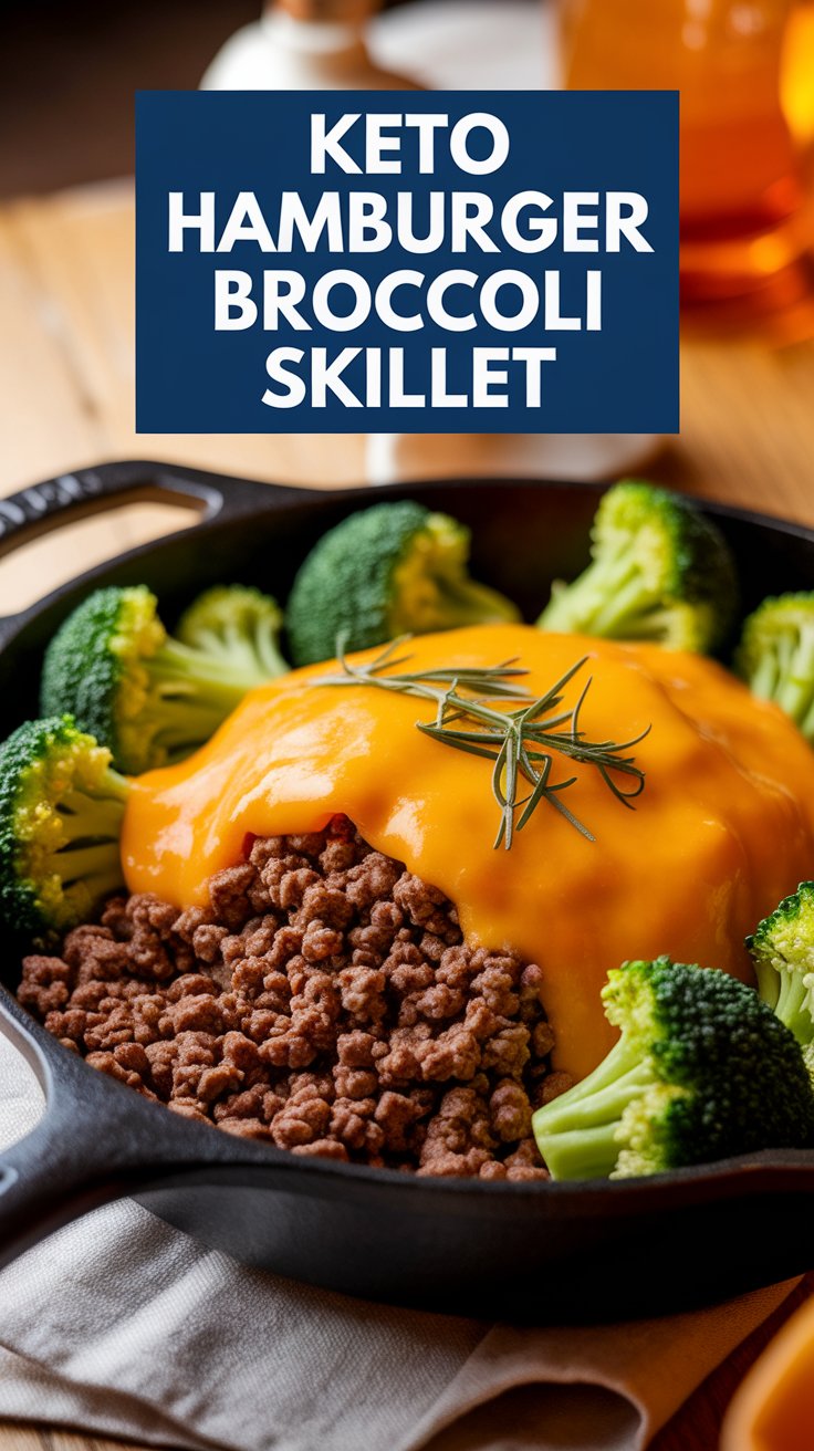 Keto Hamburger Broccoli Skillet