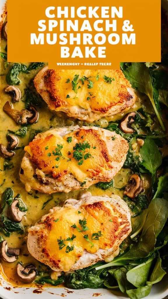 Chicken Spinach & Mushroom Bake