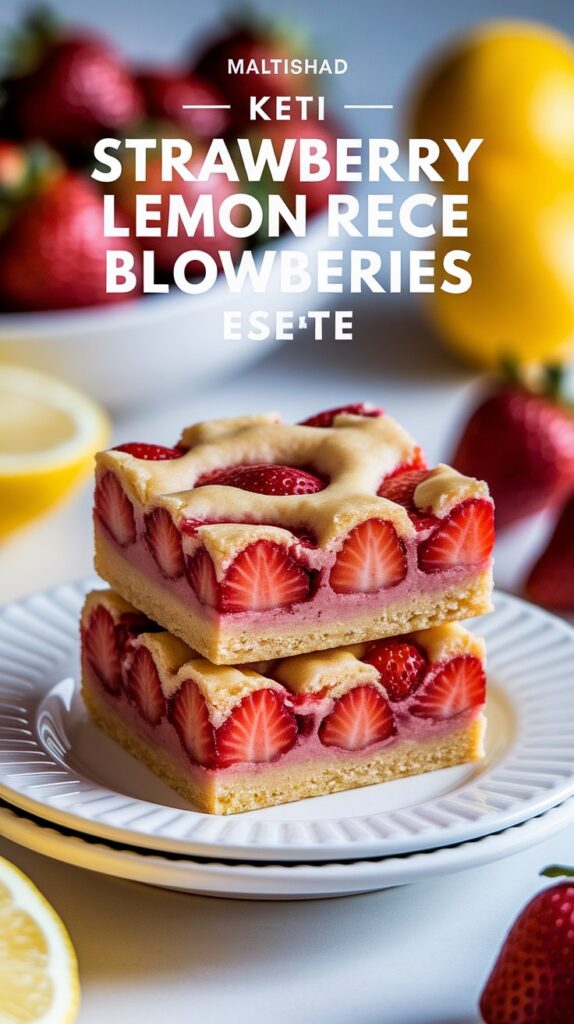 Easy Keto Strawberry Lemon Blondies Recipe