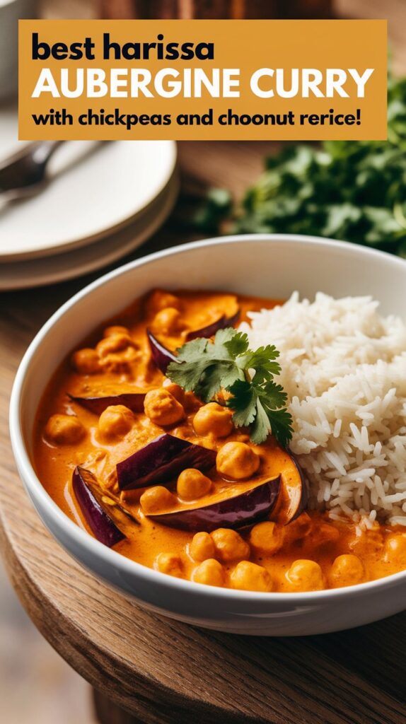 Best Harissa Aubergine Curry with Chickpeas and Coconut Recipe