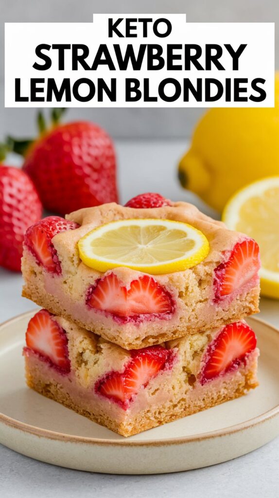 Keto Strawberry Lemon Blondies