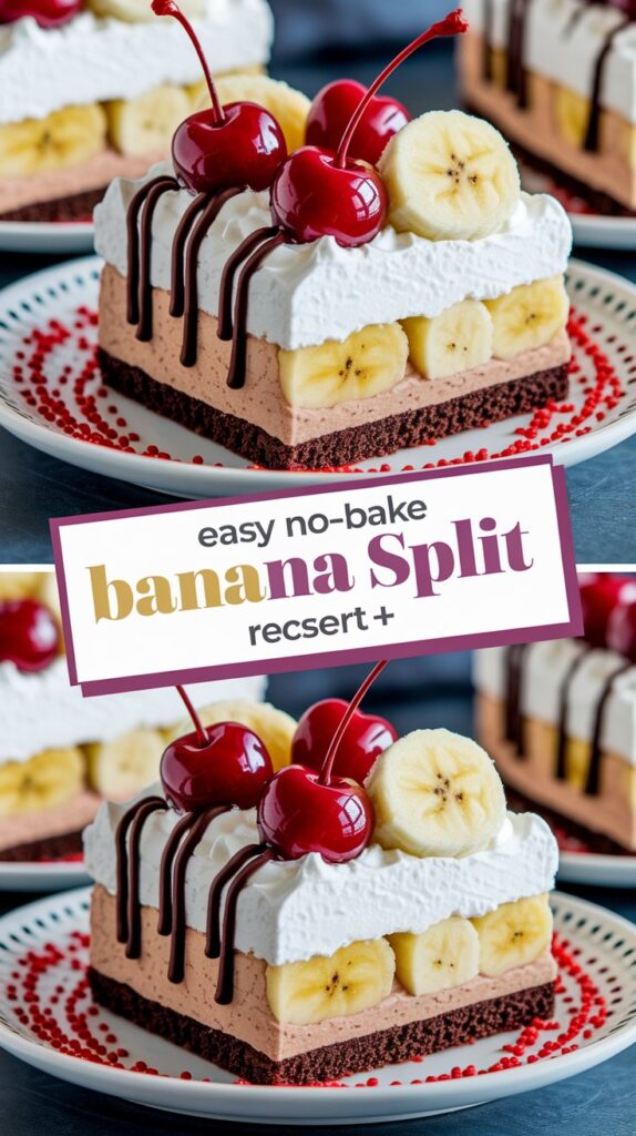 Easy No-Bake Banana Split Dessert