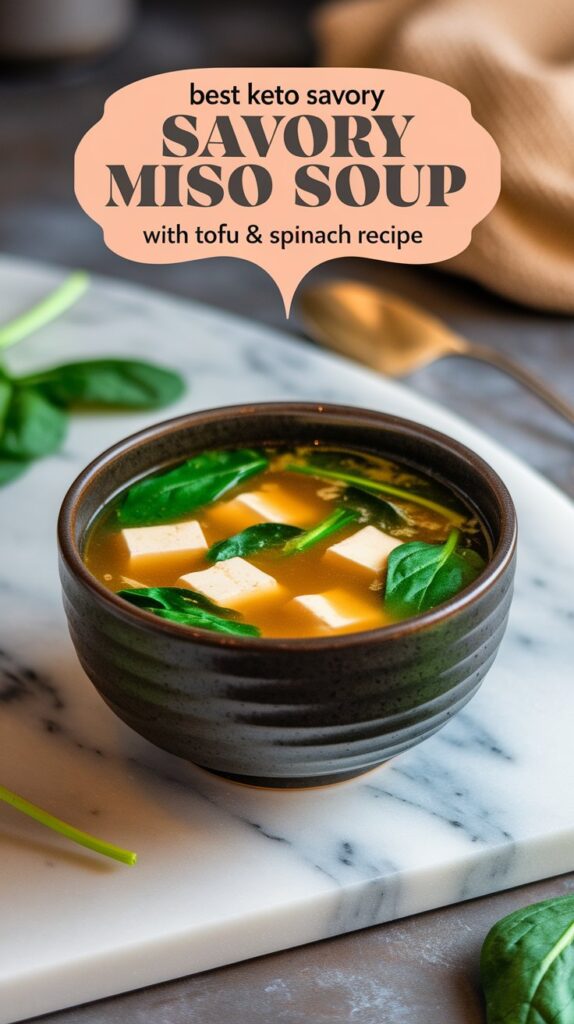 Best Keto Savory Miso Soup with Tofu & Spinach Recipe