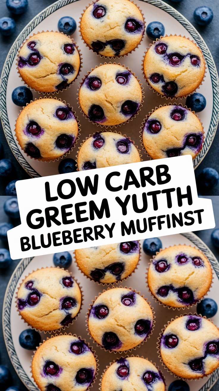 Low Carb Greek Yogurt Blueberry Muffins